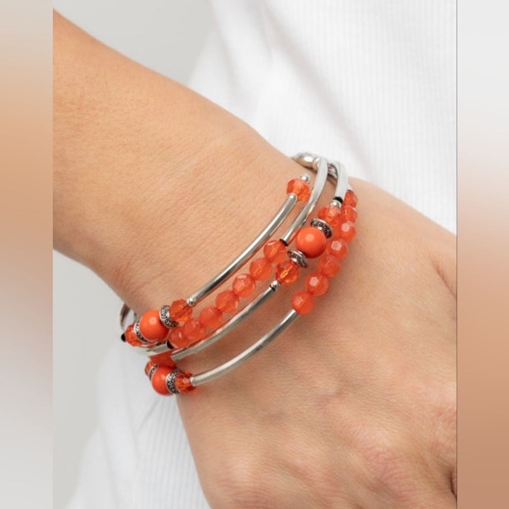Whimsically Whirly - Orange ♥ Bracelet